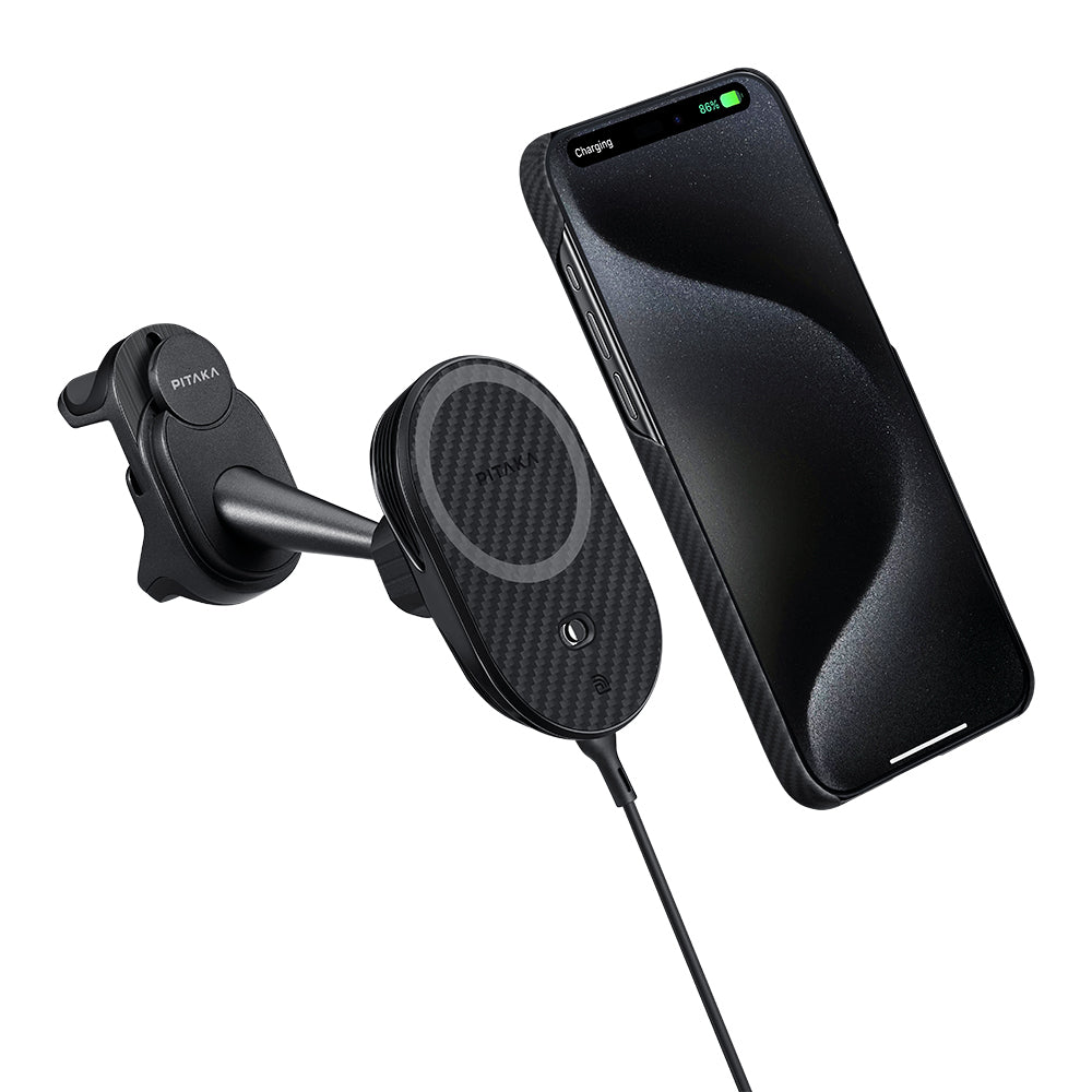 Pitaka MagEZ Pro 2 M-safe Şarj Özellikli Qi2 Tesla Model Y ve Model 3 Uyumlu Aramid Fiber Araç Telefon Tutucu Pitaka MagEZ Pro 2 M-safe Şarj Özellikli Qi2 Tesla Model Y ve Model 3 Uyumlu Aramid Fiber Araç Telefon Tutucu